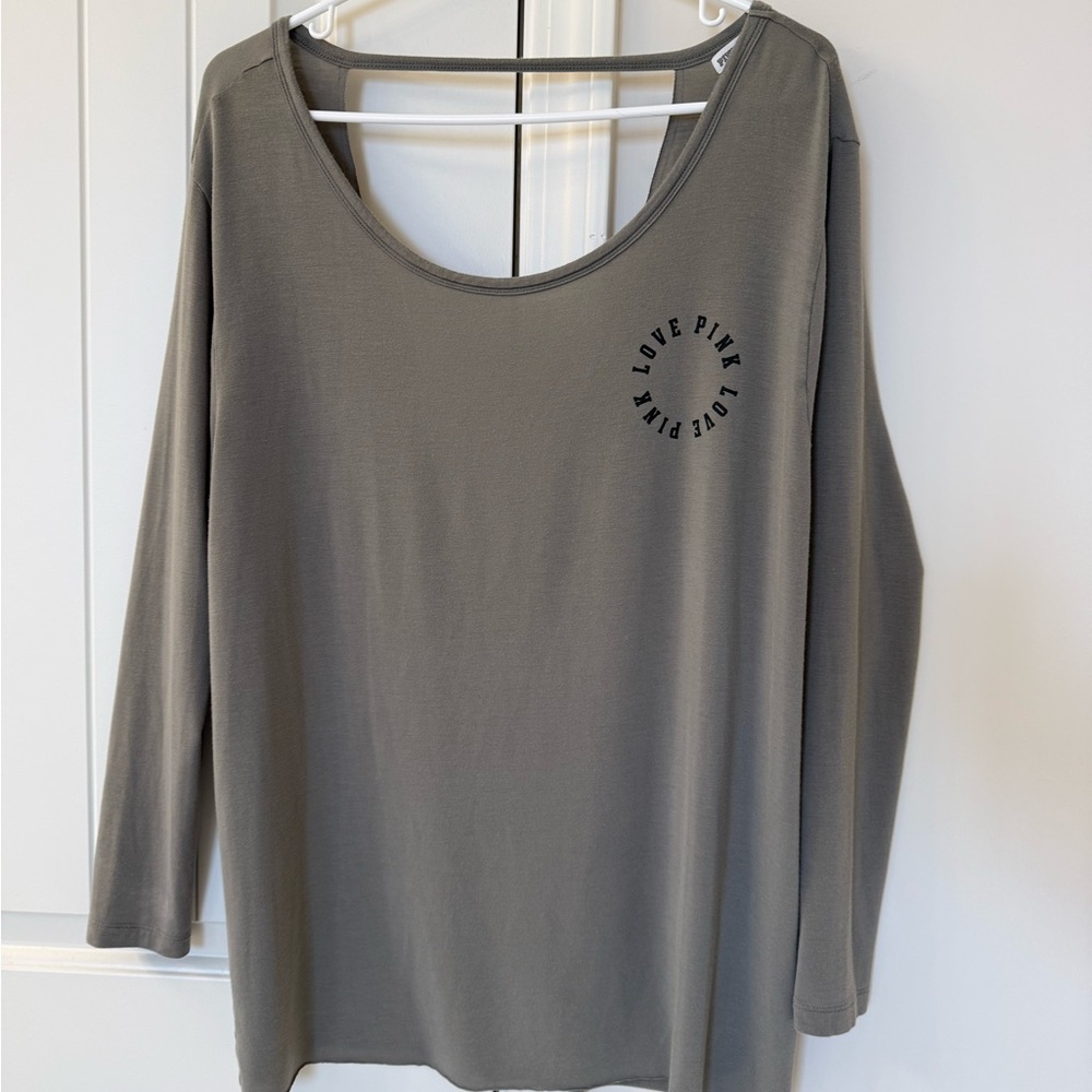 PINK Victoria's Secret Olive Long Sleeve Top